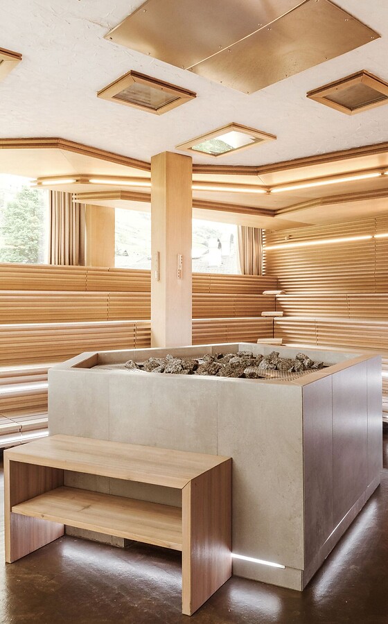 Sauna moderna per eventi con showaufgüsse presso l'Hotel Lindenhof