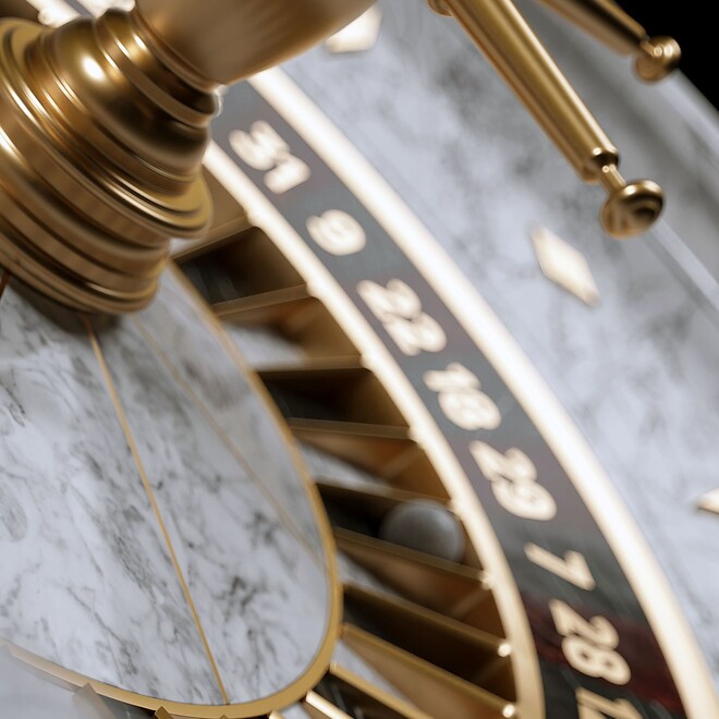 Rouletterad aus Marmor und Gold